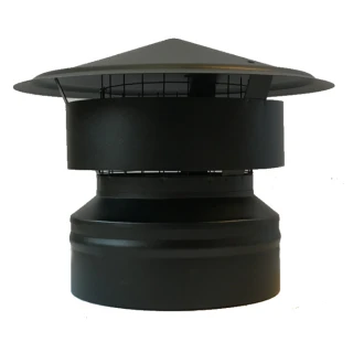 DW200/250mm Valwindtrekkap met gaas - zwart