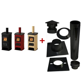 MBS Hit houtkachel Zwarte set