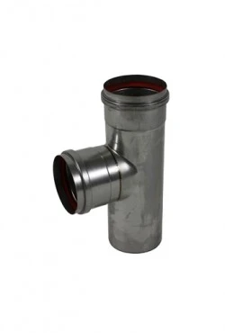EW-080 T-stuk 90gr met mof zonder deksel rvs