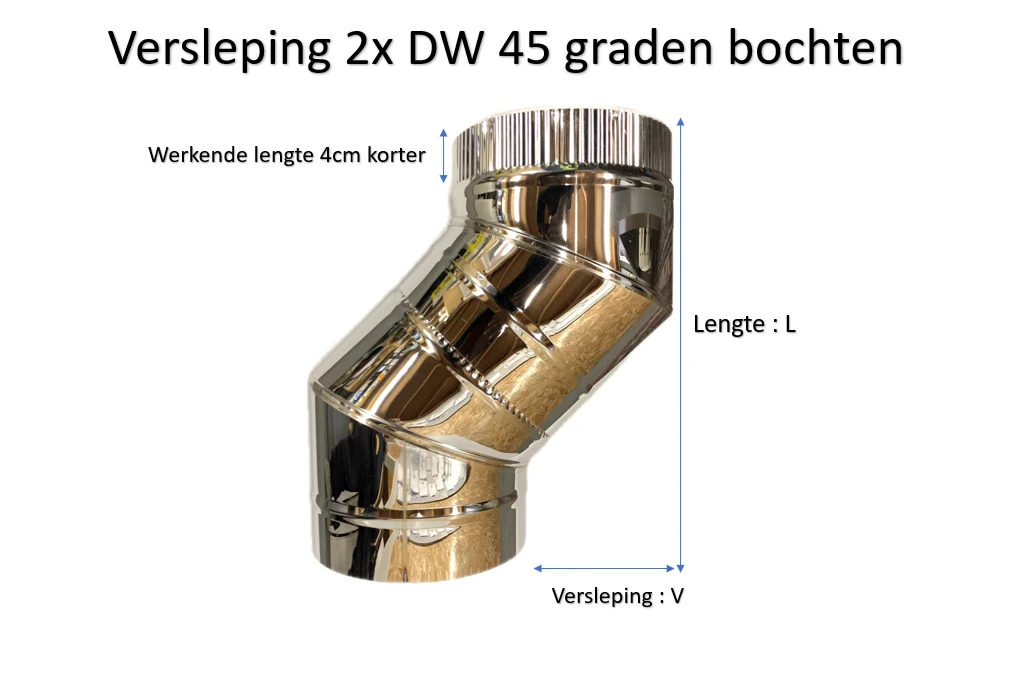 DW 100/150 Bocht 45 graden - Afbeelding 2