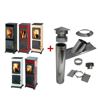 Bozen met pannendak set rvs- Thorma Houtkachel