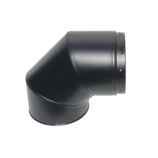 Twist Lock 150|200 bocht 90 graden met klemband - zwart